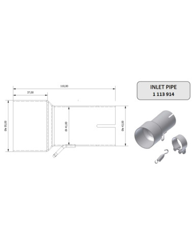 Tube de raccordement MIVV 55  41 mm