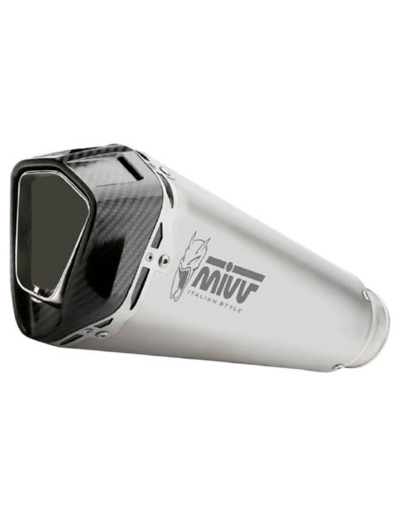 Silencieux MIVV universel Delta Race acero inoxodable / carbone - Côté droit Silencieux MIVV universel Delta Race acero inoxodable / carbone - Côté droit