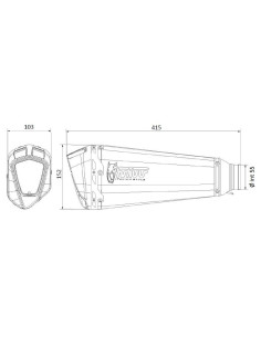 Silencieux MIVV universel Delta Race acero inoxodable / carbone - Côté droit 2