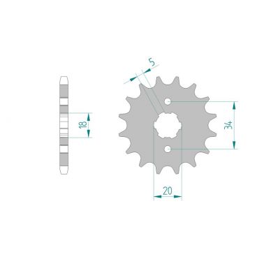Kit chaine DID  ACIER HONDA CB 125 K5/JX 1975 à 1981