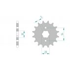 Kit chaine DID  ACIER HONDA CB 125 K5/JX 1975 à 1981