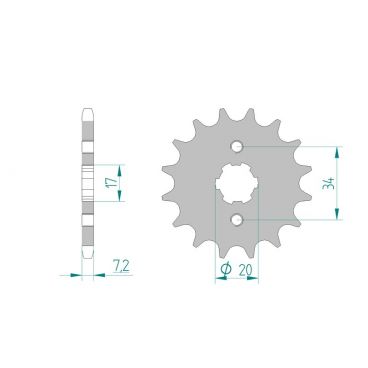 Kit chaine DID  ACIER HONDA CBF 125   9,A,B,C,D,E 2009 à 2014