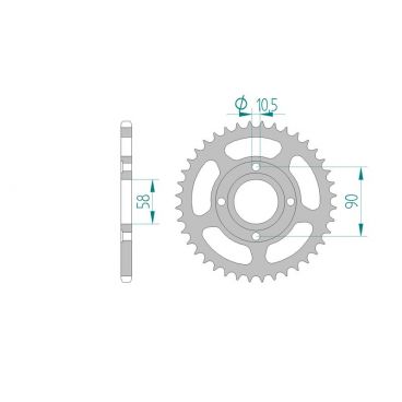 Kit chaine DID  ACIER HONDA NSR 125 R   F,G,H,J TC01 1985 à 1988