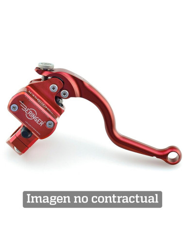 Brake master cylinder with integrated reservoir. Lever type 4. RED color. (BROH124R)