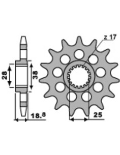 Pignon PBR acier standard 2078 - 525