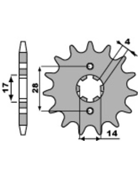 Pignon PBR acier standard 2107 - 420
