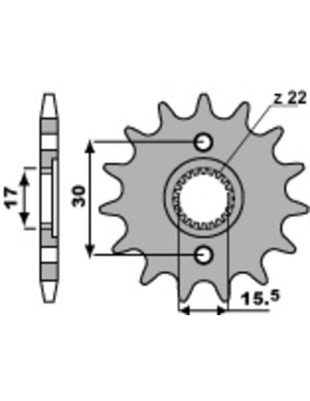 Pignon PBR acier standard 332M - 428