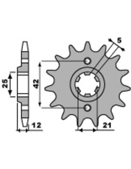 Pignon PBR acier standard 571 - 530 Pignon PBR acier standard 571 - 530