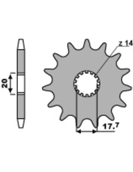 Pignon PBR acier standard 577 - 428 Pignon PBR acier standard 577 - 428