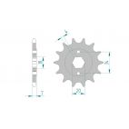 Kit chaine DID  ACIER HONDA XL 250 R   E,F,G,H MD11 1984 à 1987