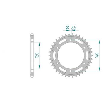 Kit chaine DID  ACIER HONDA XL 250 R   E,F,G,H MD11 1984 à 1987