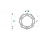 Kit chaine DID  ACIER HONDA XL 250 R   E,F,G,H MD11 1984 à 1987