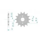 Kit chaine DID  ACIER HONDA XR 250 R   T,V,W,X,Y,1,2,3,4,5 ME08 1996 à 2005