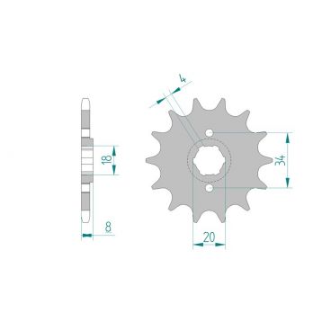 Kit chaine DID  ACIER HONDA XL 350 R   E,F,G,H ND03 1984 à 1987