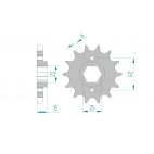 Kit chaine DID  ACIER HONDA NS 400 R   F NC19 1985 à 1988