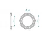 Kit chaine DID  ACIER HONDA NS 400 R   F NC19 1985 à 1988