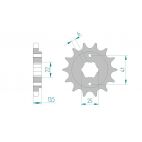 Kit chaine DID  ACIER HONDA VF 400 F   D,E NC13 1983 à 1984