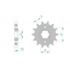 Kit chaine DID  ACIER HONDA FT 500   C PC07 1982 à 1984