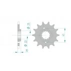 Kit chaine DID  ACIER HONDA NX 500 PD08, RD087, PD09A 1989 à 1999