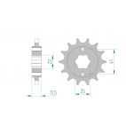 Kit chaine DID  ACIER HONDA XBR 500 F   G,H 1985 à 1986