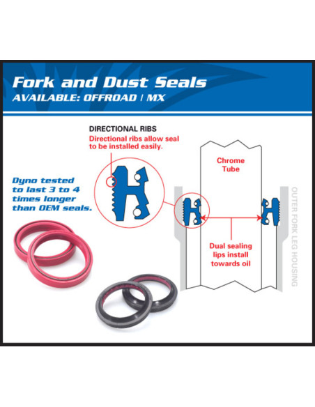 Joint spi de fourche et cache poussière ALL BALLS - 38x50x10.5