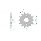 Kit chaine DID  ACIER HONDA XL 600 R   C,D,F,G,H PD03 1983 à 1987