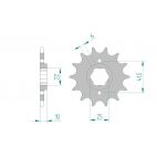 Kit chaine DID  ACIER HONDA NX 650   J RD02 1988 à 1988