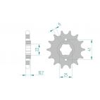 Kit chaine DID  ACIER HONDA CB 750   F2,K7 1977 à 1978