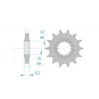 Kit chaine DID  ACIER HONDA CB 750   KZ 1979 à 1979