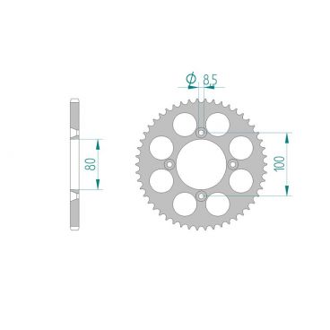 Kit chaine DID  ALU HONDA CR 80 R   F SW 1985 à 1985