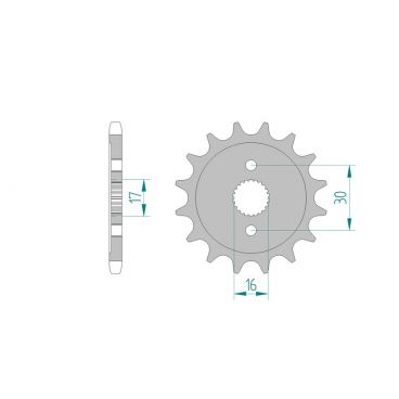 Kit chaine DID  ALU HONDA CR 80 R  428   T,V,W,X,Y, 1,2 SW 1996 à 2002