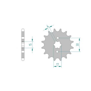 Kit chaine DID  ALU HONDA CRF 100   4,5,6,7,8,9,A,B,C,D 2004 à 2013