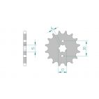 Kit chaine DID  ALU HONDA CRF 100   4,5,6,7,8,9,A,B,C,D 2004 à 2013