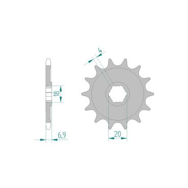 Kit chaine DID  ALU HONDA CR 125 R   E 1984 à 1984