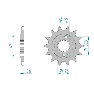 Pignon AFAM pour moto au pas de 520