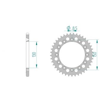 Kit chaine DID  ALU HONDA XR 250 R   J,K 1988 à 1989