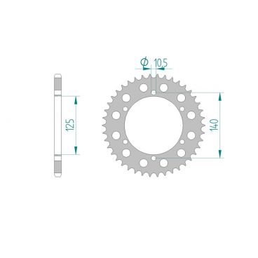 Kit chaine DID  ALU HONDA XR 250 R   L,M,N,P,R,S 1990 à 1995