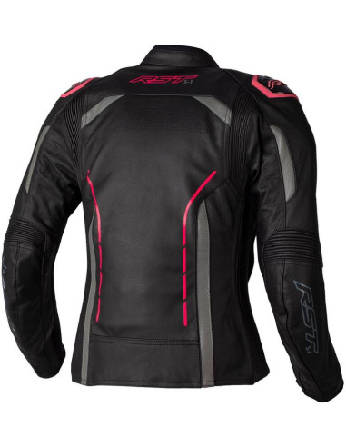 Veste femme RST S1 CE cuir - noir/rose fluo taille XS