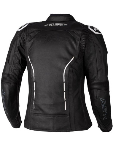 Veste femme RST S1 CE cuir - noir/blanc taille S