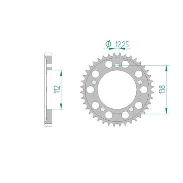 AFAM COURONNE ALU au pas de 530 H CBR 600 F