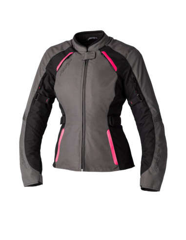 Veste femme RST Ava CE textile - argent/noir/rose fluo taille XL