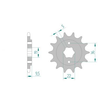 Kit chaine DID  ACIER HONDA TRX 250 R 1988 à 1989