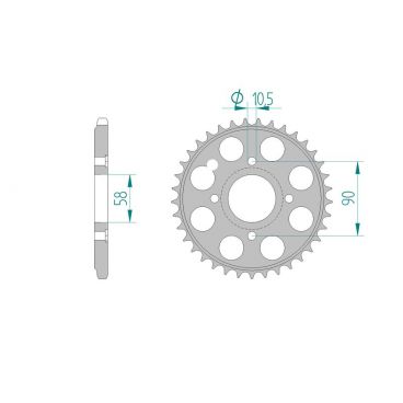 Kit chaine DID  ALU HONDA MBX 125 1984 à 1986