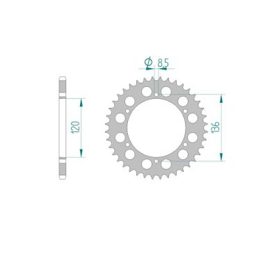 AFAM COURONNE ALU au pas de 520 RZ 350 84-85