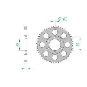 AFAM COURONNE ALU au pas de 428 XT 225 92-96