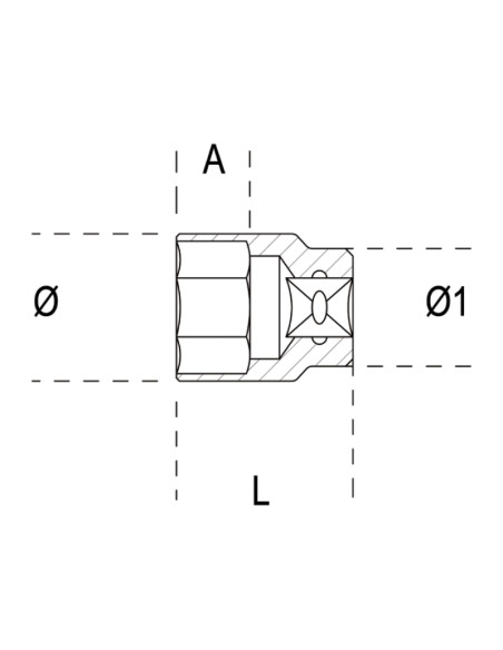 Douille 6 pans BETA 65mm