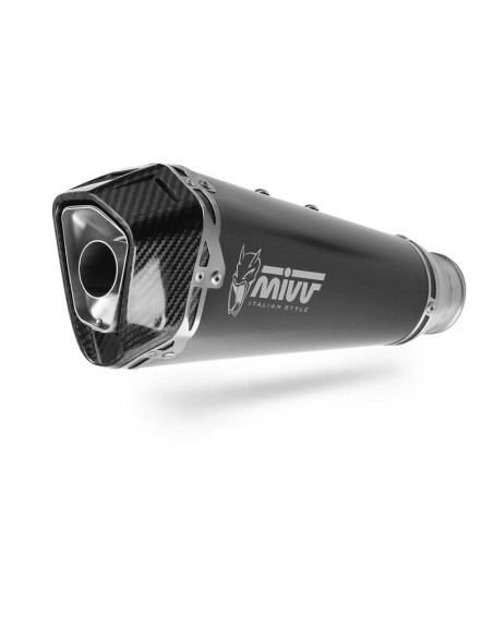 Silencieux MIVV Delta Race - Acier inox noir / inox noir Silencieux MIVV Delta Race - Acier inox noir / inox noir