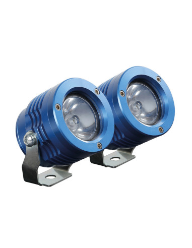 2 phares auxiliaires LED 12V Bleu O-Lux 