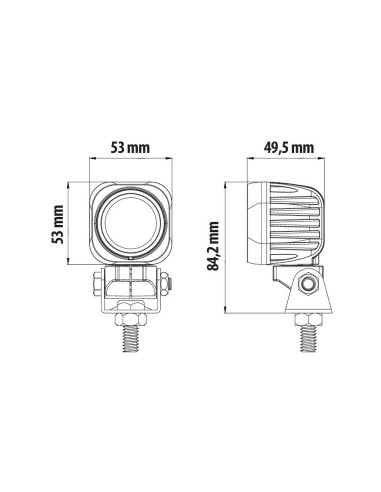 Phare auxliaire Cyclops-Square LED 9/32V 