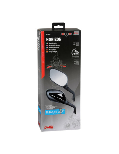 2 rétroviseurs moto ou scooter ajustables Horizon 